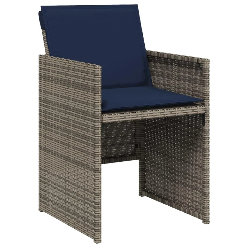 vidaXL Sillones de jardín con Cojines 4 uds ratán sintético Gris