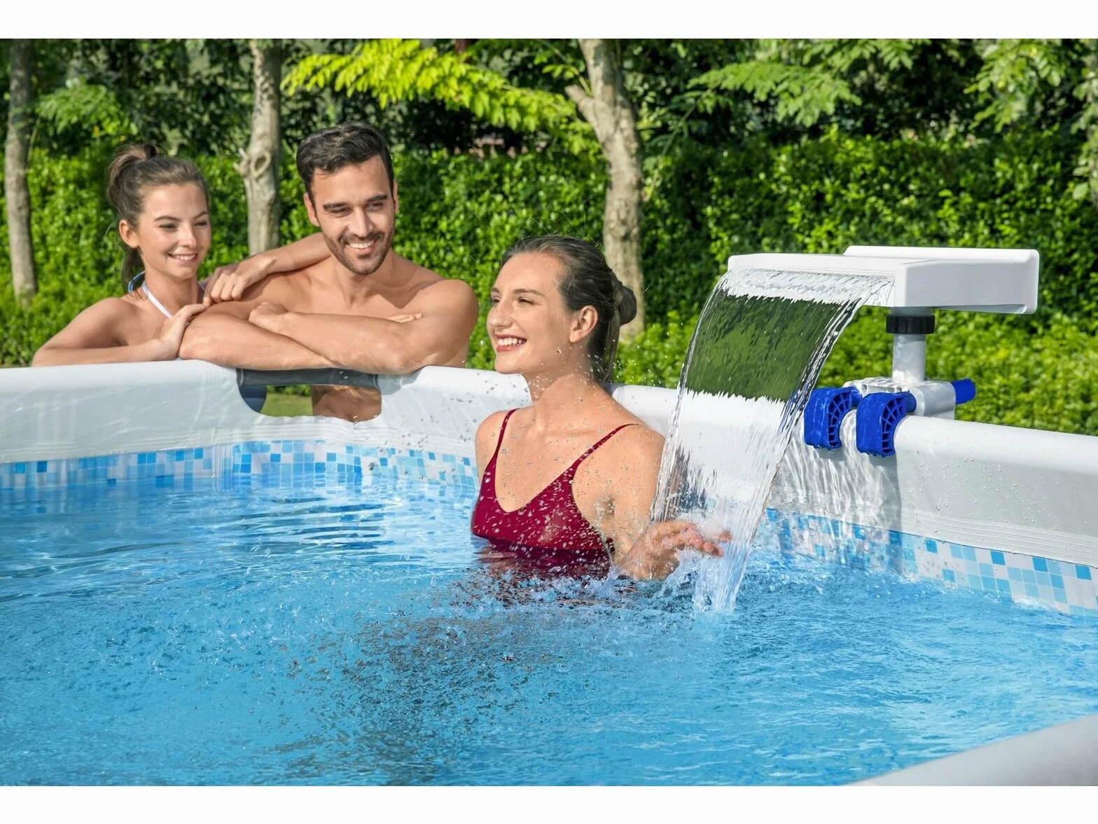 BESTWAY Cascada LED para Piscinas Elevadas Soothing 34,5x24x32 cm Blanco