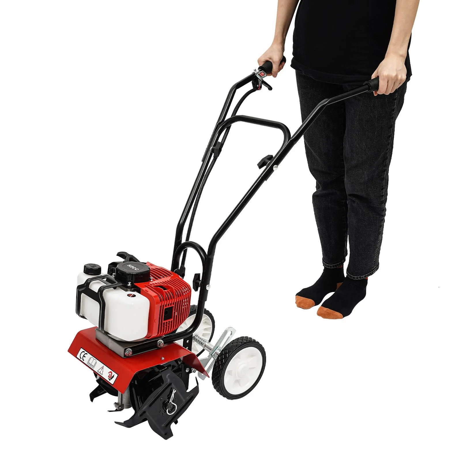 2Stroke - Rotavator cultivador de gasolina de 52 cc para jardín, tierra y verduras, motor de césped, rotovador de gas, herramienta de labrado de granja, 6500 rpm