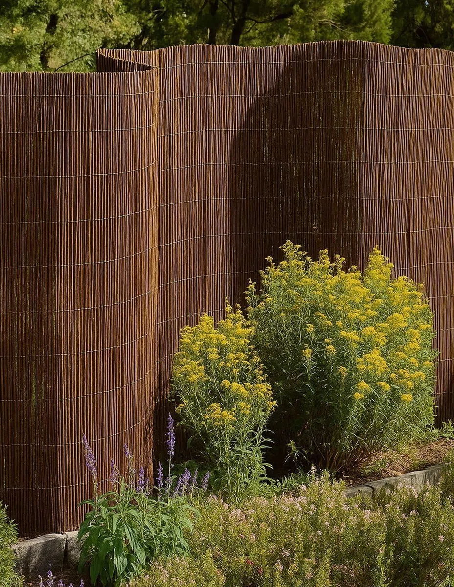 JARDIN202 - Cerramiento de Mimbre Natural Ecológico 80% Ocultación | Valla de Ocultación Decorativa Resistente | Rollo: 2 x 3 metros -