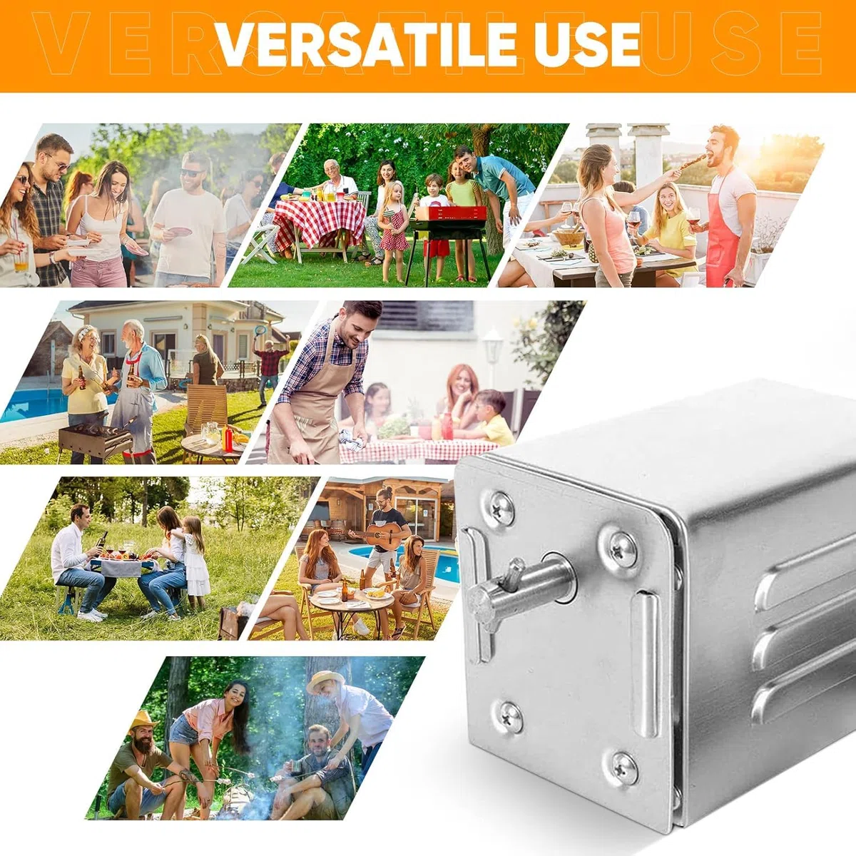 Motor para Barbacoa eléctrico，SP-S40 Barbacoa de Acero Inoxidable Motor Profesional Aplicado a Pollo, Cerdo, Cabra Asada a la parilla al Aire Libre (220V-240V)