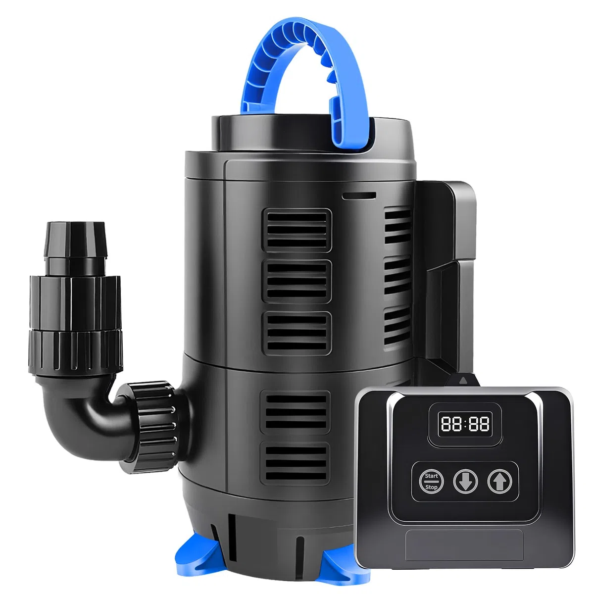 Forever Bomba de estanque de velocidad ajustable para exteriores 180W Eco Motor bomba de chorro 15000 L/h con controlador multifuncional para estanques de jardín, estanques de peces, fuentes