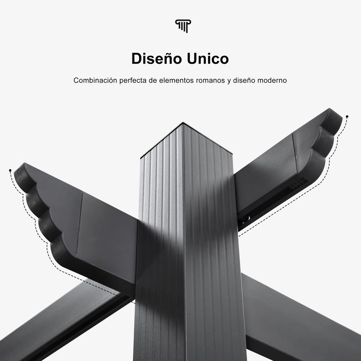 PURPLE LEAF Pergolas de Jardin Aluminio Cenadores para Jardin 3,5 x 4,8 M pérgolas con Techo Retráctil Tela para Camping Fiesta Celebraciones, Gris Claro