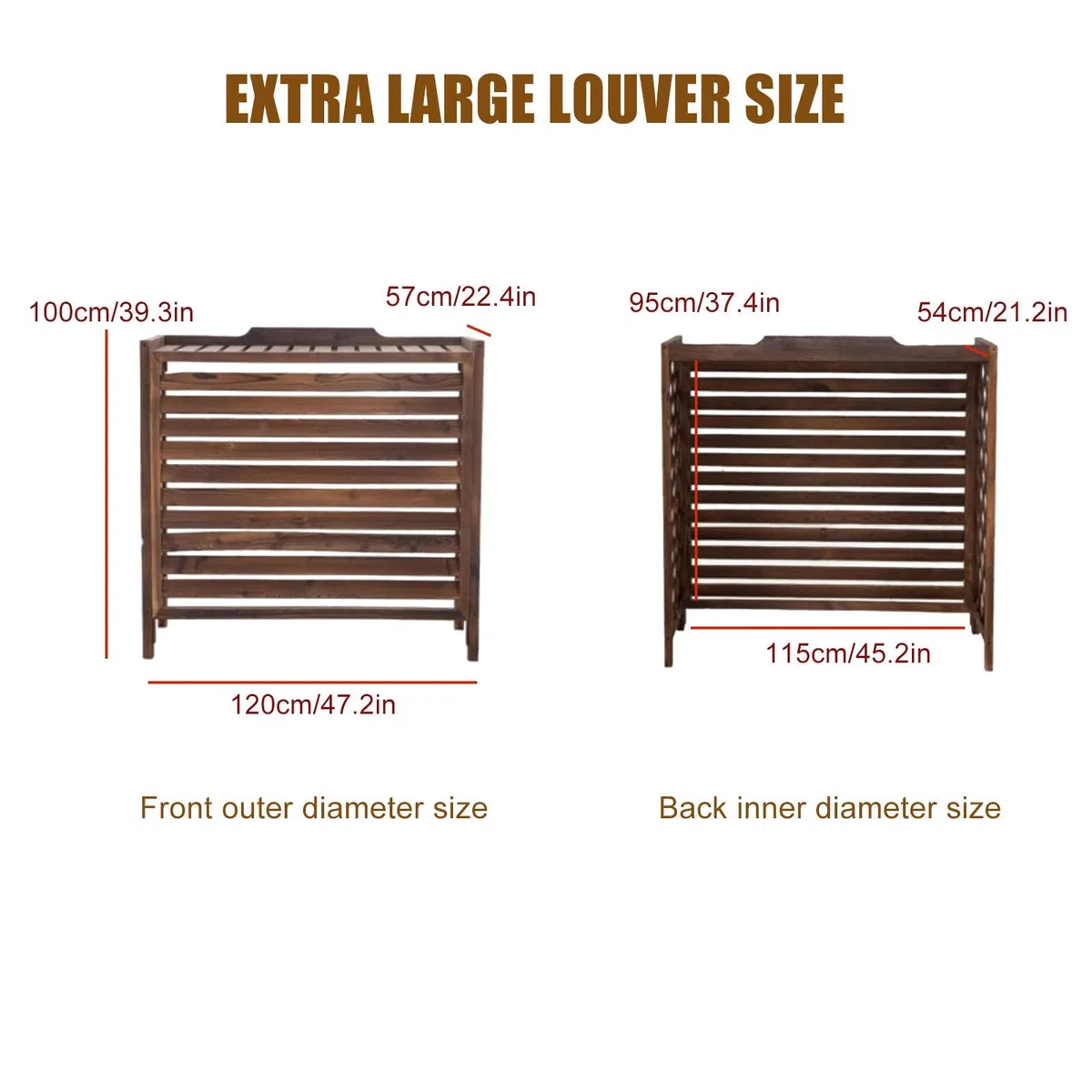 Cubre Aire Acondicionado Exterior Al Aire Libre Funda Aire Acondicionado Exterior Para Ocultar El Aire Acondicionado, Tablero De Madera Engrosada Planta Decorativa Pantalla Radiador Cubre Estante(X-La