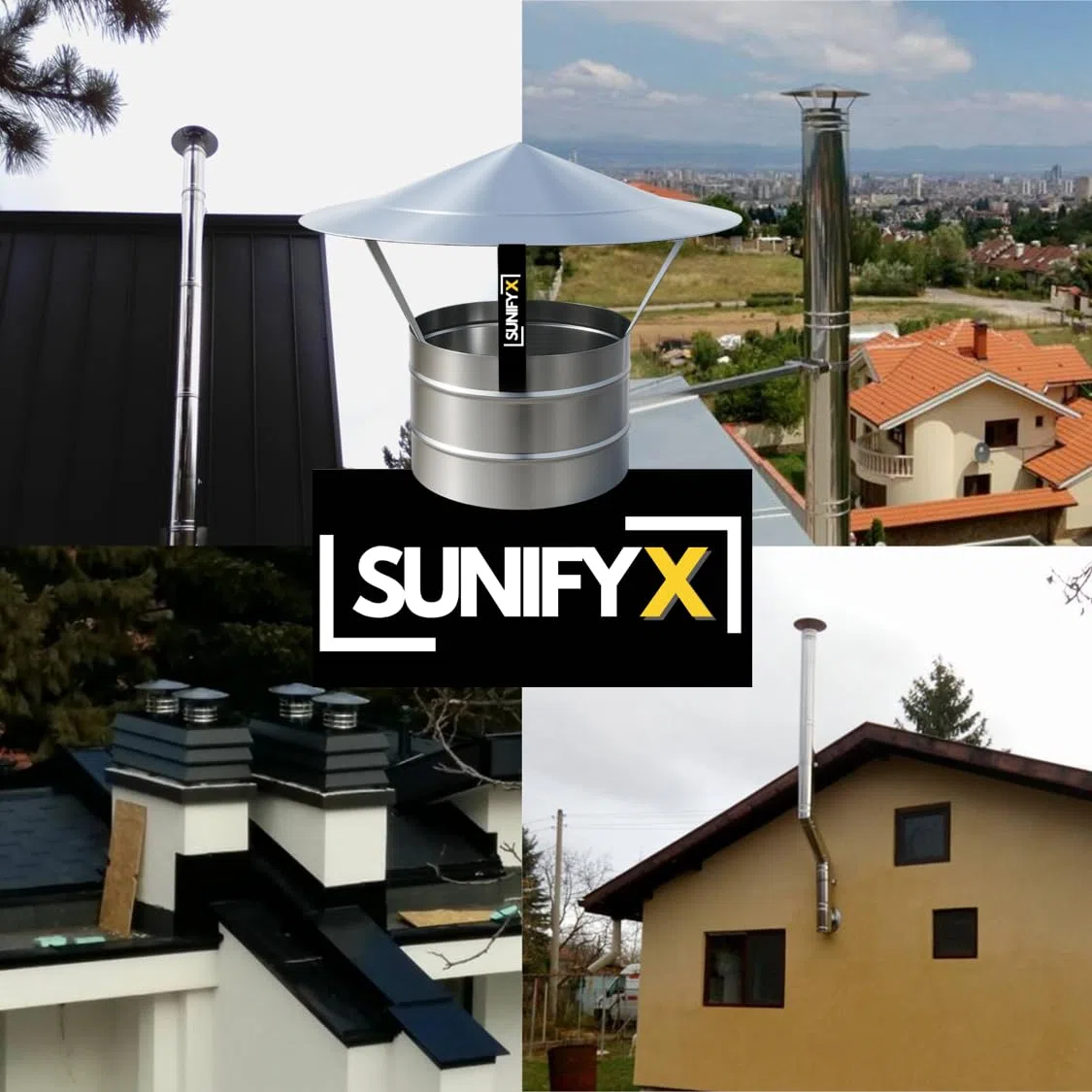 SUNIFY Cubierta para chimenea de acero inoxidable 304, cubierta para chimenea, cubierta de chimenea (250 mm)
