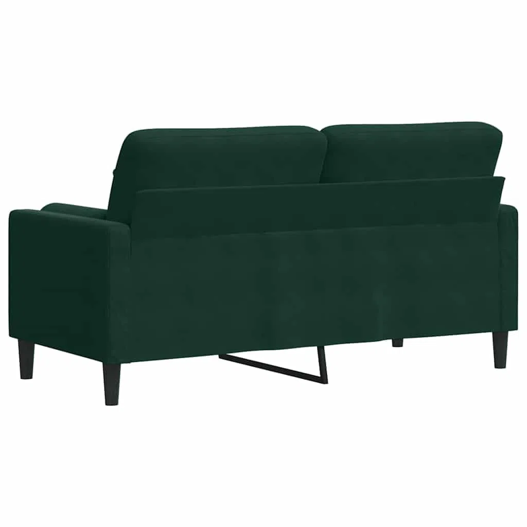 vidaXL Sofá de 2 plazas con Cojines Terciopelo Verde Oscuro 140 cm, sofá, sofá de salón, sofá de Tela, sofá tapizado, sofá de Tres plazas