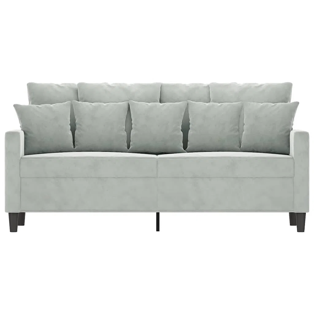vidaXL Sofá de 2 Plazas, Asiento con Reposabrazos Respaldo, Sillón de Descanso Relax Televisión, Sofá Tapizado para Salón, Tela Gris Claro