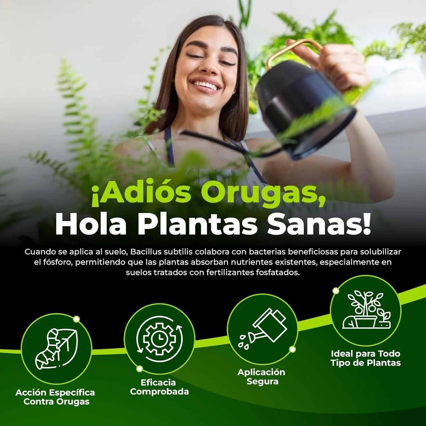 TRABE Pack 5 Bacillus Thuringiensis 40g | Protección contra Orugas Ecológico | Protege Todo Tipo de Cultivos y Plantas de Plagas | Respeta Animales, Medio Ambiente y Personas