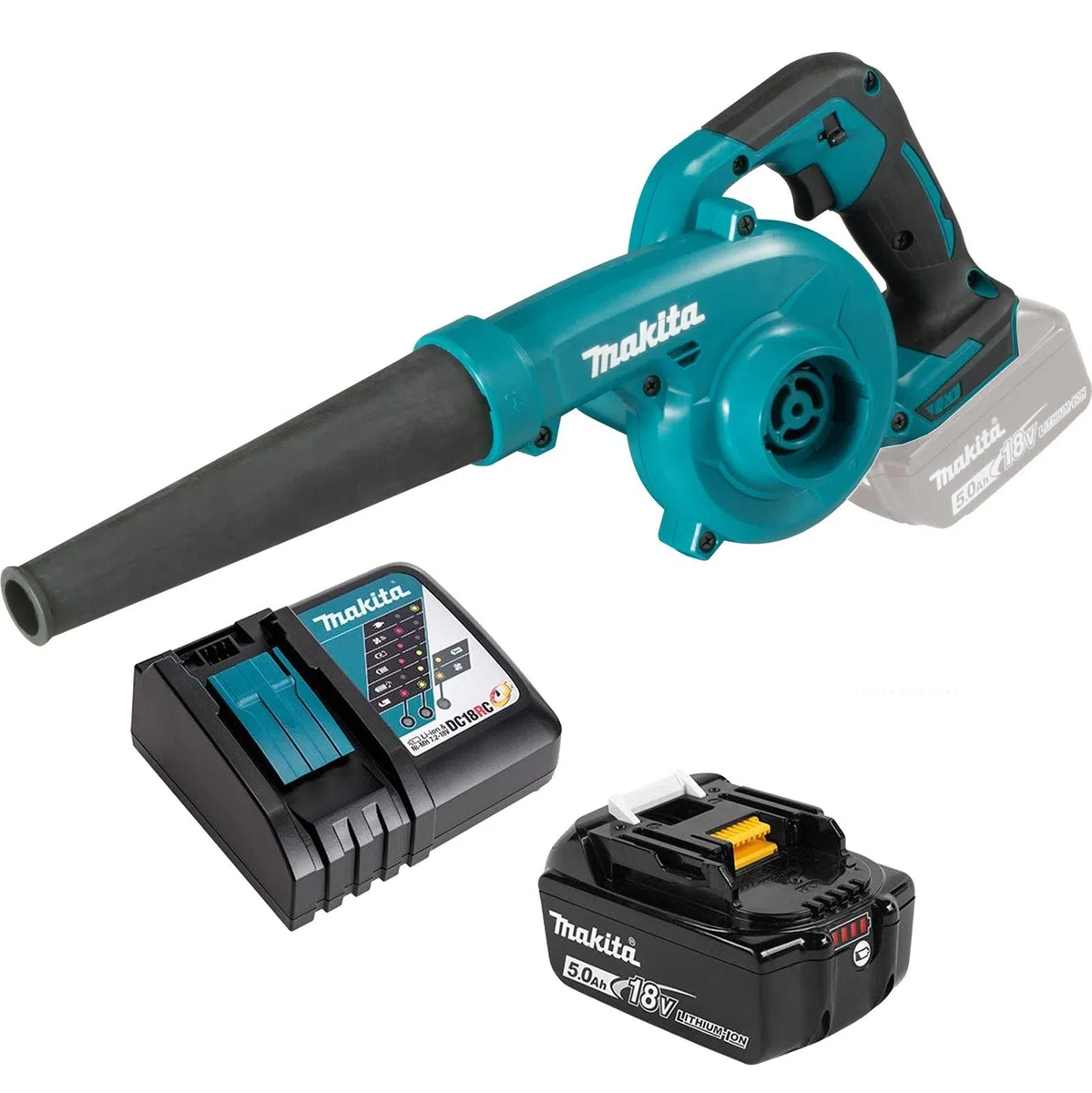 Makita DUB185RT - Soplador LXT de Iones de Litio de 18 V Completo con 1 batería de 5.0 Ah y Cargador