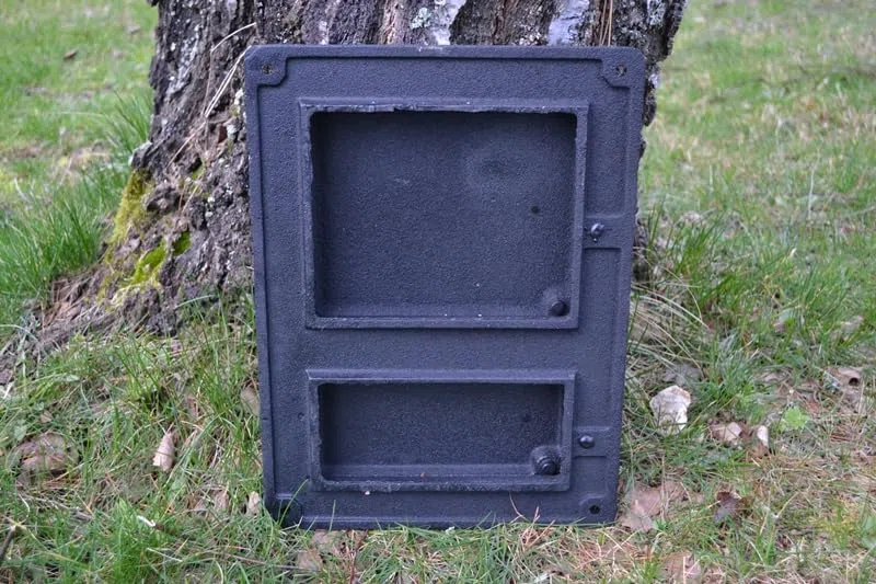 Euro Sezam - Puerta de horno de hierro fundido - Puerta gruesa del horno - Puerta para horno de pizza - Puerta DZ064-2 - 27,5x37,5 cm (Negro)