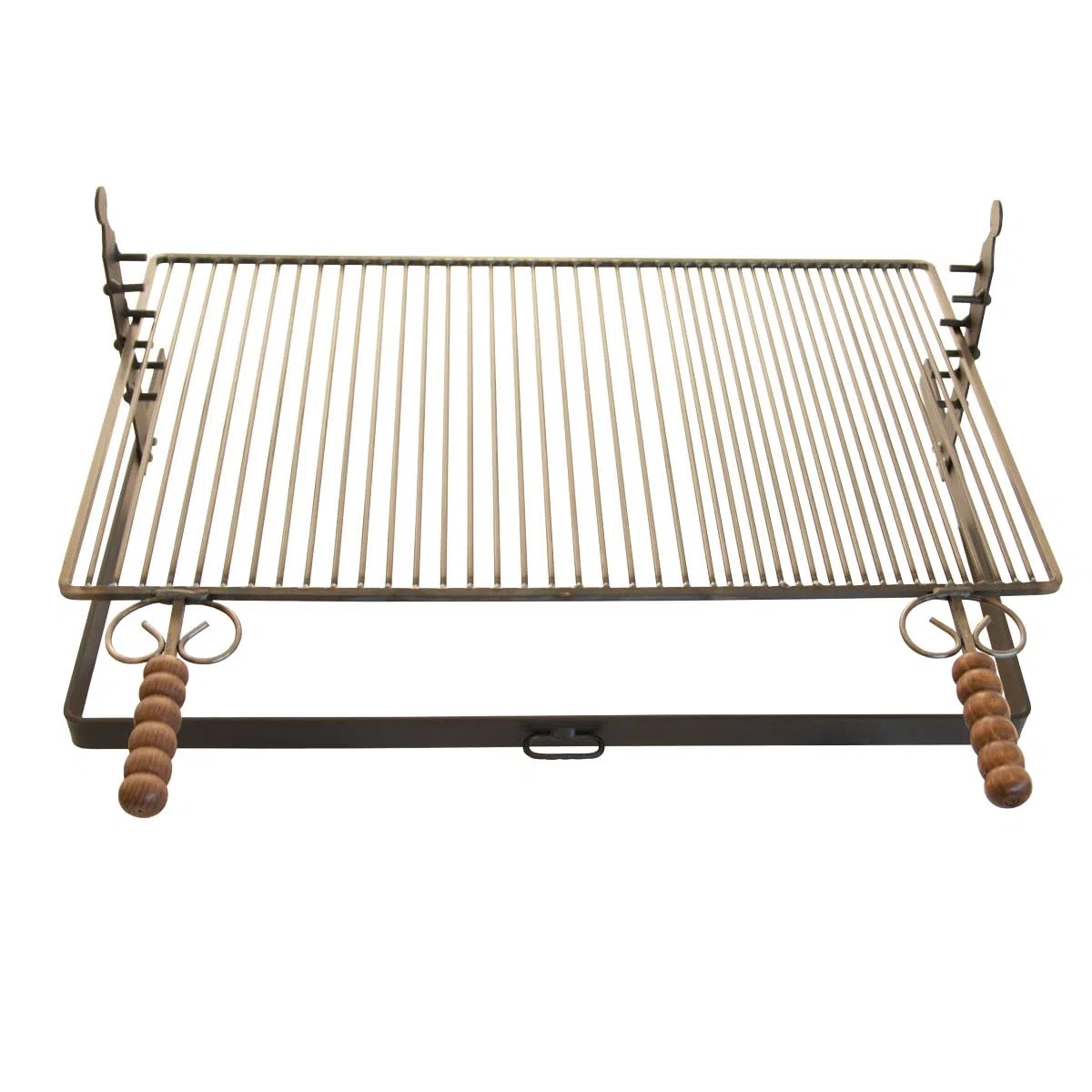 CRUCCOLINI - Rejilla Ajustable en Altura 3 Alturas CM 75 - Barbacoa con Asas de Madera - Carbón - Negro