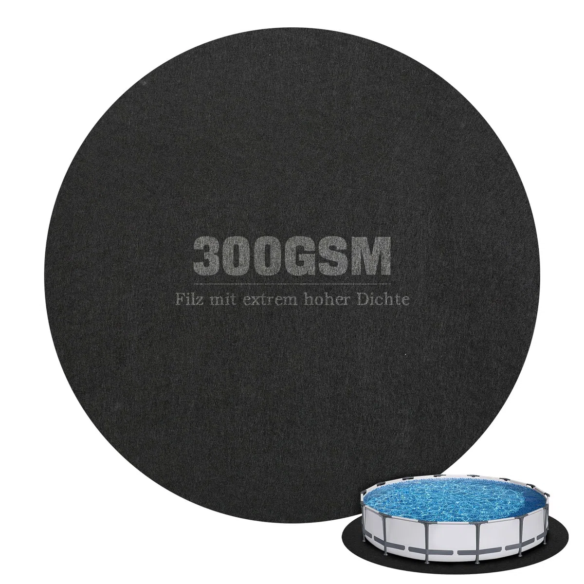 Lona de suelo para piscinas, alfombra de suelo para piscina, 400 cm, alfombrilla redonda de piscina plegable, resistente a los rayos UV y al desgarro, lona protectora para el suelo para