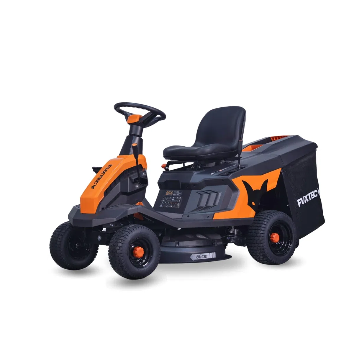 Tractor Cortacésped a Gasolina FUXTEC FX-RMR66 – Motor OHV 4 Tiempos, 65 cm de Corte, Bolsa de 150L, Arranque Eléctrico eStart