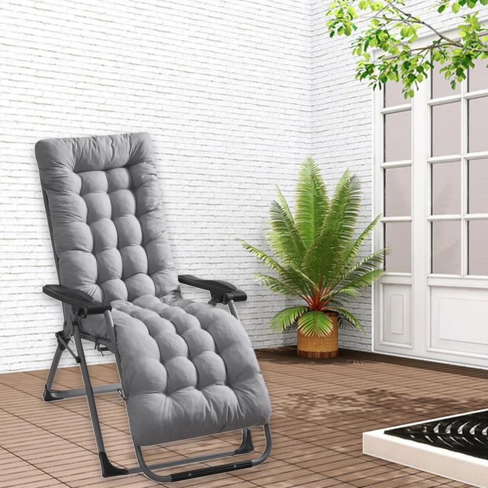 Cojín Tumbona Reclinable, Cojines para Tumbonas, Cojines para Silla de Jardin, Colchóneta para Tumbonas de Jardín, Terraza, Balcón y Playa, 170x53x8cm