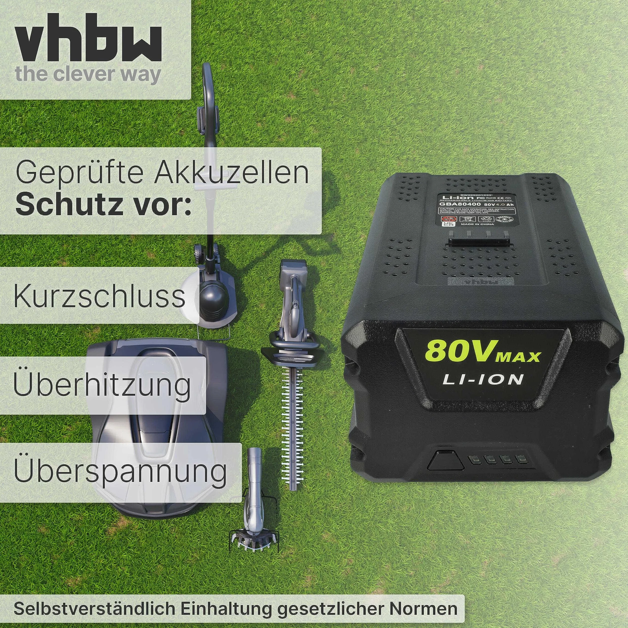 vhbw 1x Batería Compatible con Stiga Combi 43 Ae, Combi 48 Ae, Combi 43 S Ae, Multiclip 47 S Ae, Combi 50 S Ae 4000mAh 80V Li-Ion