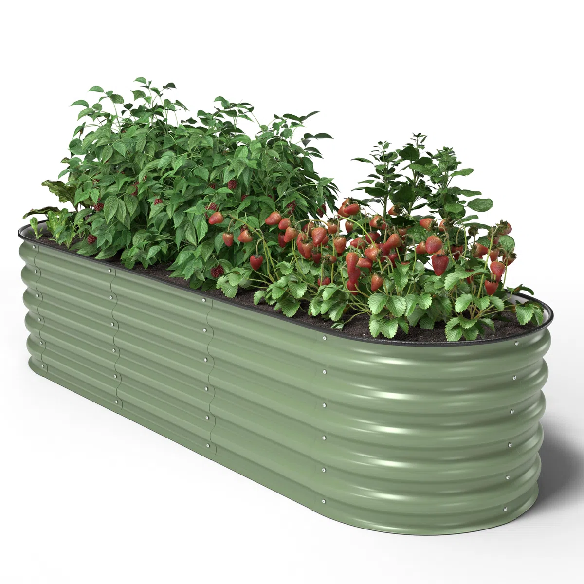 UNIGARDIA Bancal de Metal 195 x 60 x 43 cm – Kit Modular 6 en 1 – bancal Elevado Inoxidable para jardín de Acero Zn-Al-MG Vida útil mínima de 20 años – 43 cm de Alto, huerto Verde