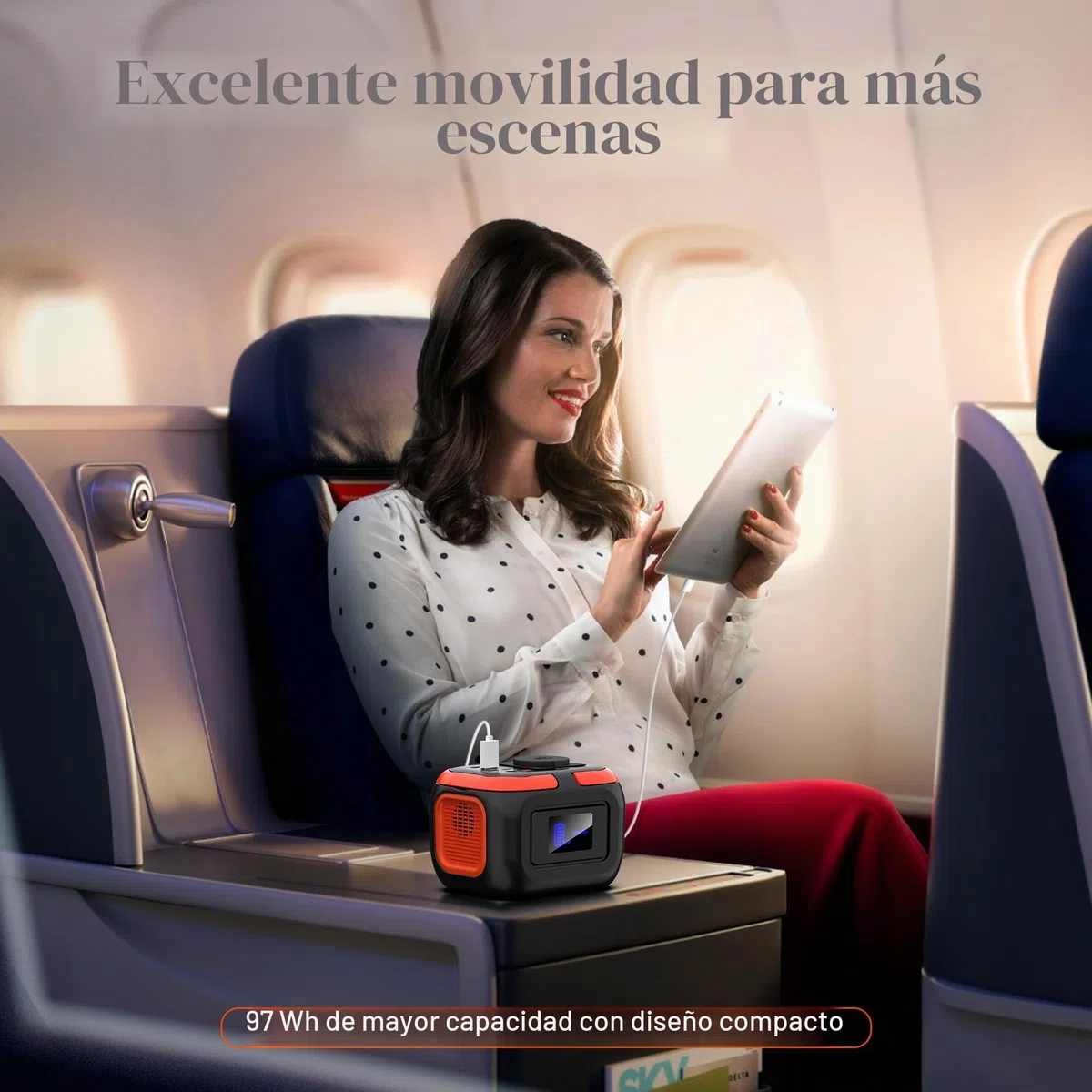 SinKeu Powerstation portátil de 97 WH, 26400 mAh, Mini generador con Enchufe de 120 W 230 V CA, 12 V CC, Puertos USB para teléfono móvil portátil, batería para Camping, Viajes, Emergencia (sin Panel