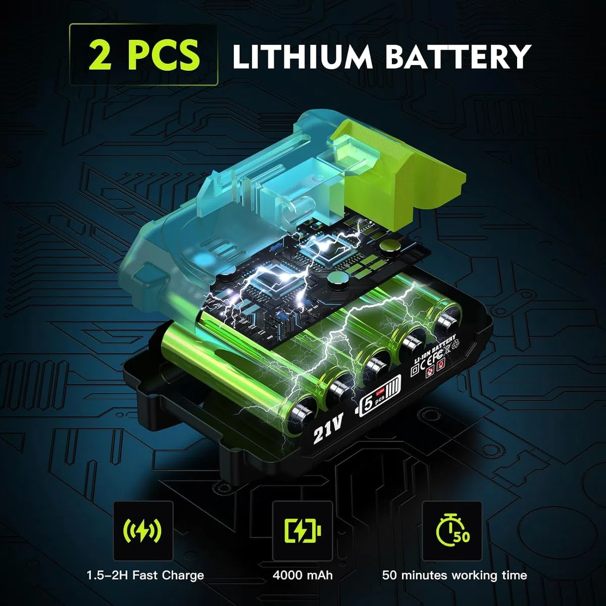 Kit de Tijeras de Podar Telescópicas y Motosierra Telescópica a Batería, 4 en 1 Podadora Electrica Herramientas de Jardín con Motorm 550 W, 2*4000 mAh Baterías, 4 Cadenas para Jardines Arbusto y Ramas