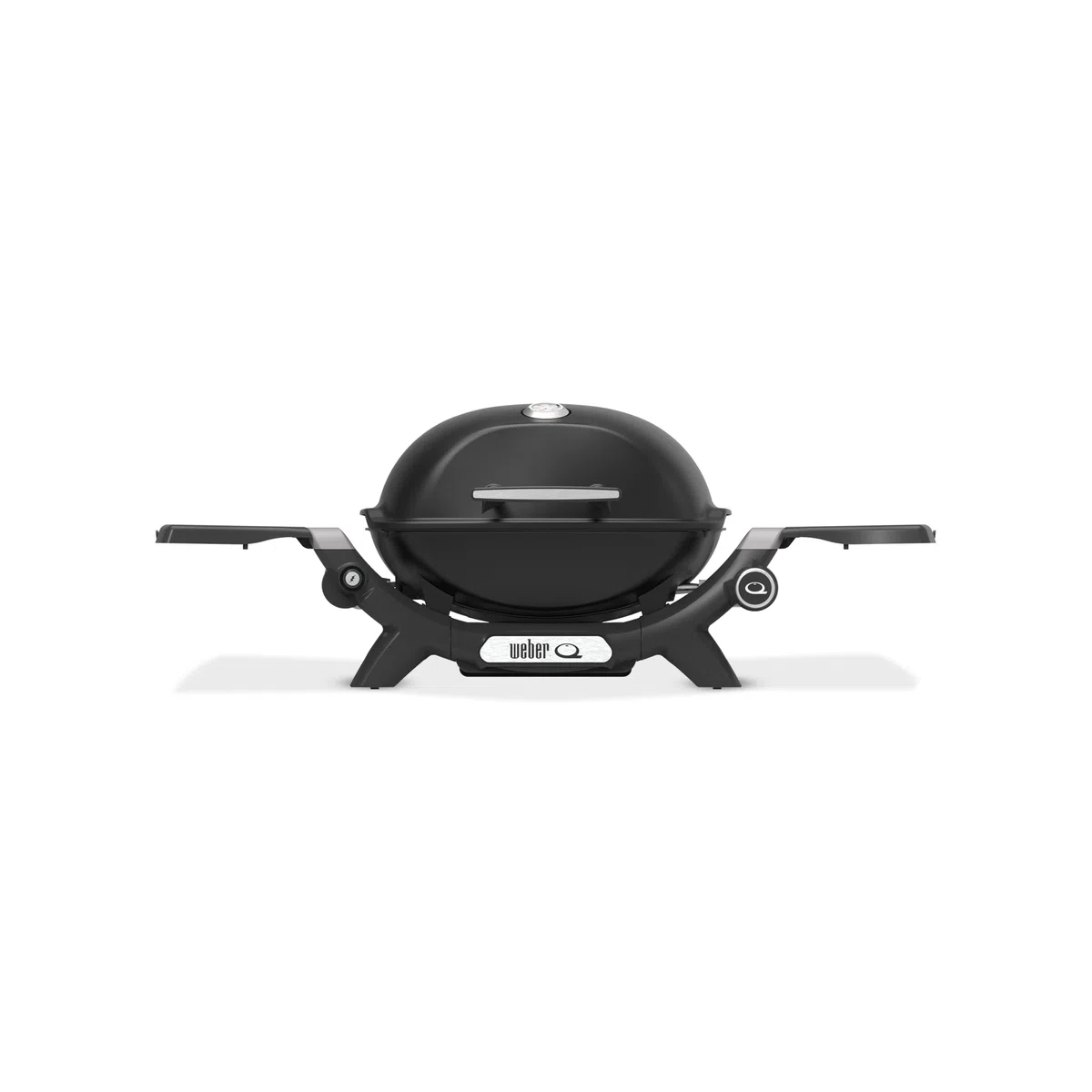 Weber Q 1200N (2026) – Barbacoa de Gas con mesas Laterales, Encendido electrónico, termómetro, 1 Quemador de Acero Inoxidable, compacta, área 43x32 cm, Negro