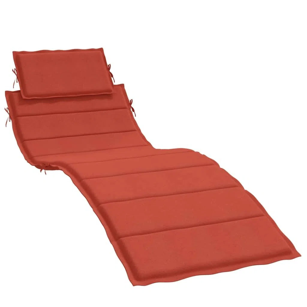 vidaXL Cojín para Tumbona Tela Rojo Melange 186x58x4 cm, cojín de Exterior, cojín Asiento de jardín, cojín para Muebles de jardín, cojín de jardín