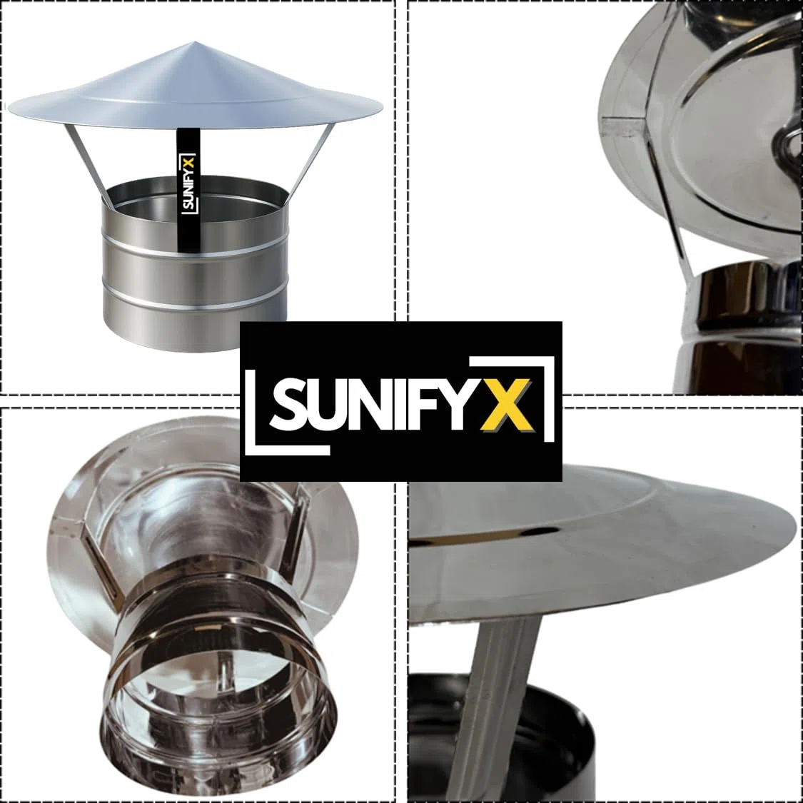 SUNIFY Cubierta para chimenea de acero inoxidable 304, cubierta para chimenea, cubierta de chimenea (250 mm)