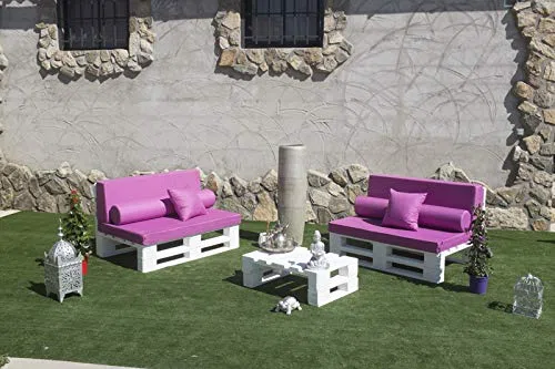 Palets Talavera Conjunto 2X Sofa de Palet 120cm x 80cm + 1x Mesa 80cm x 48cm Lijado Y Cepillado -Interior/Exterior Nuevo-Natural (2X Sofa 120x80cm + 1x Mesa 80x48cm)
