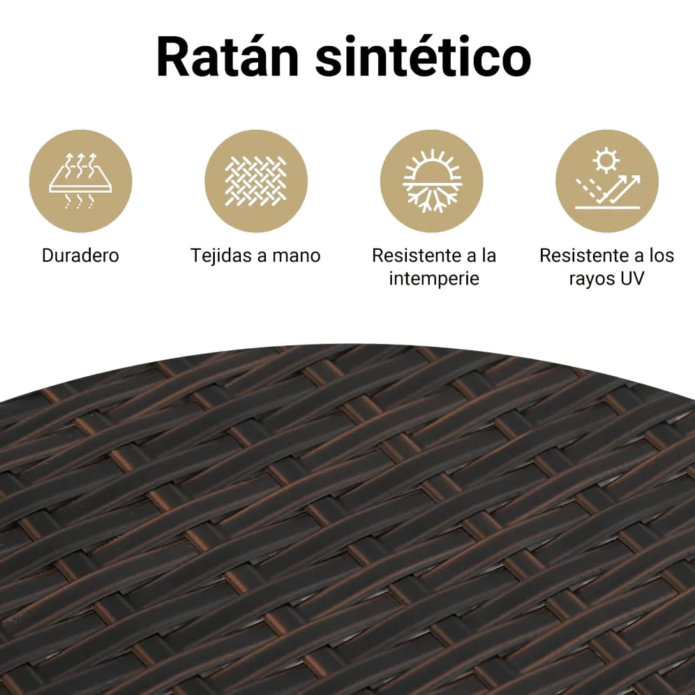 vidaXL Armario de Almacenaje de Jardín, Aparador para Cojines Toallas, Organizador de Herramientas, Portaherramientas para Piscina, Ratán PE Marrón