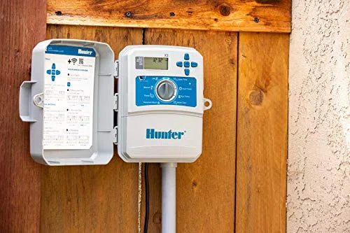 HUNTER X2 401-4 Estaciones- Exterior/Interior -Programador Compatible WiFi modulo Wand (NO Incluido)