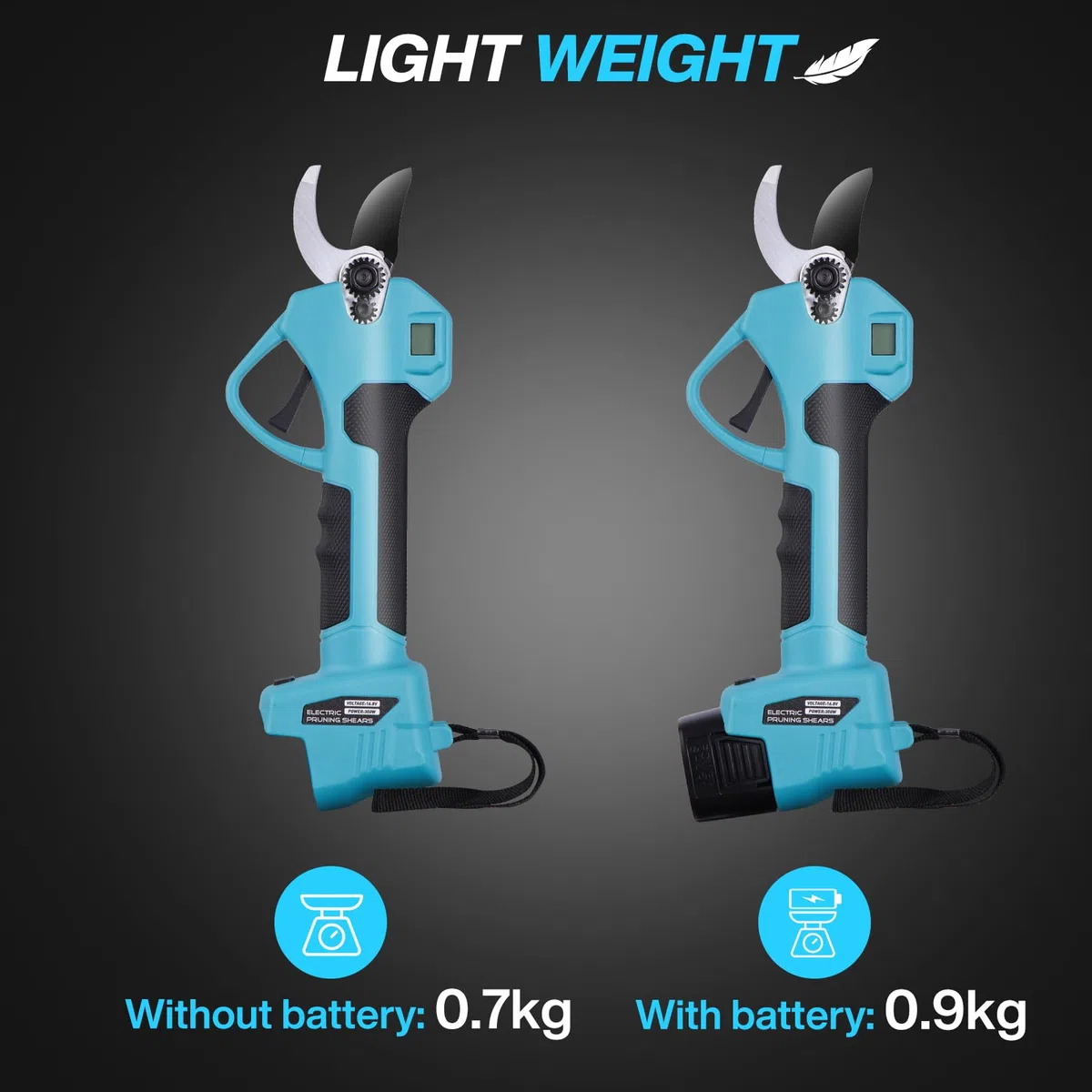 Tijeras de podar bateria - Tijeras de Podar Eléctricas Compactas y Ligeras con 2 Baterías 2000mAh con Cuchillas SK7 de Alta, Pantalla LCD, Tijeras de podar bateria para Olivos Viñedos Jardines Árboles