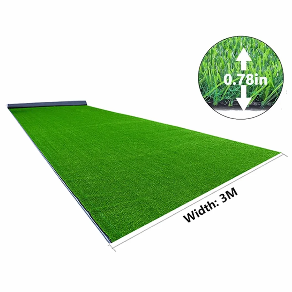 Alfombra de césped Artificial de 3 x 10 m, de Alta Densidad, para Interiores y Exteriores, Rollo de césped Artificial de 20 mm de Grosor (tamaño: 3 x 10 m)