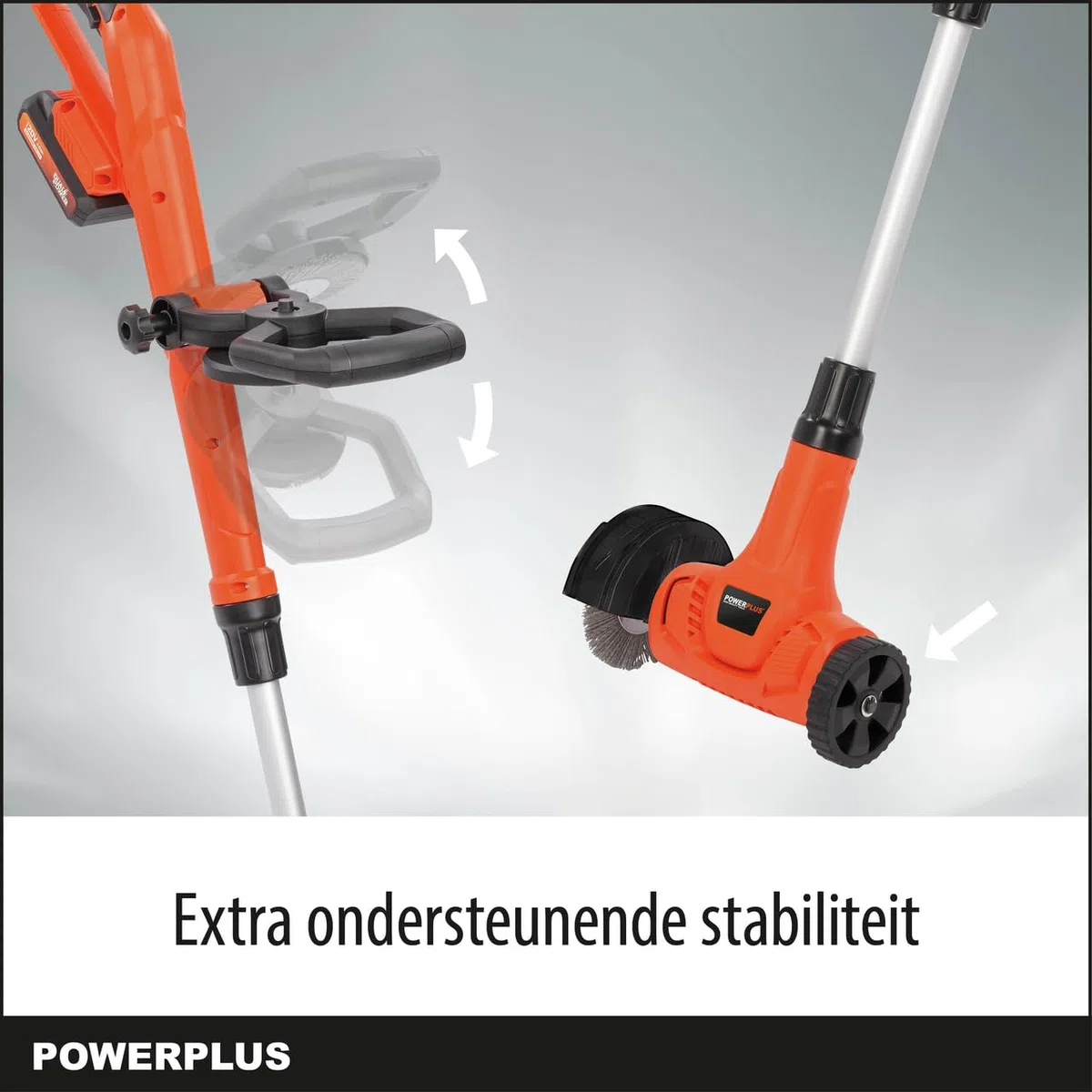 Powerplus Dual Power POWDPG8060-20V - Extractor de malas hierbas con batería y cargador sin batería y cepillo de acero y nailon