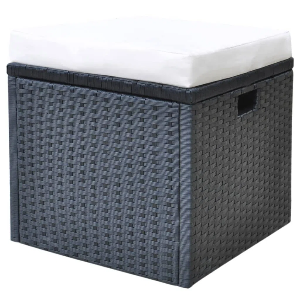 vidaXL Juego de Comedor de Jardín Ratán Sintético Negro Muebles Patio Exterior