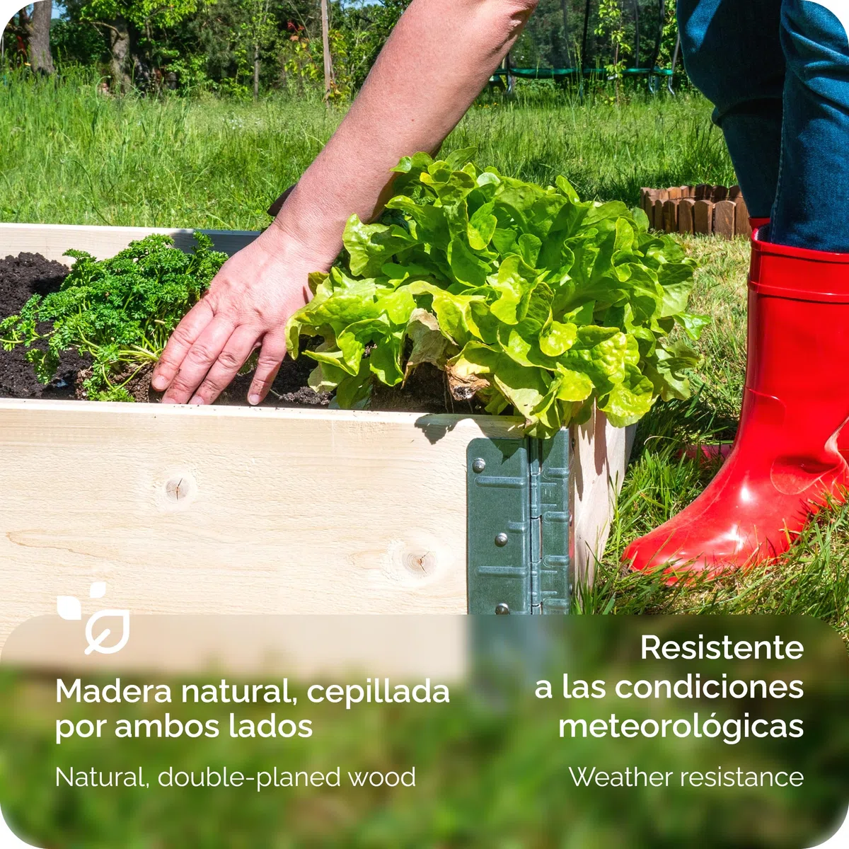 Garronda Jardinera Elevada de Madera Natural – Set de 3 Huertos Urbanos para Jardín y Terraza, Apilables y Modulares, Ideal para Cultivo de Plantas, Flores y Hierbas, GD-0140 (120x80 80x60 80x30 cm)
