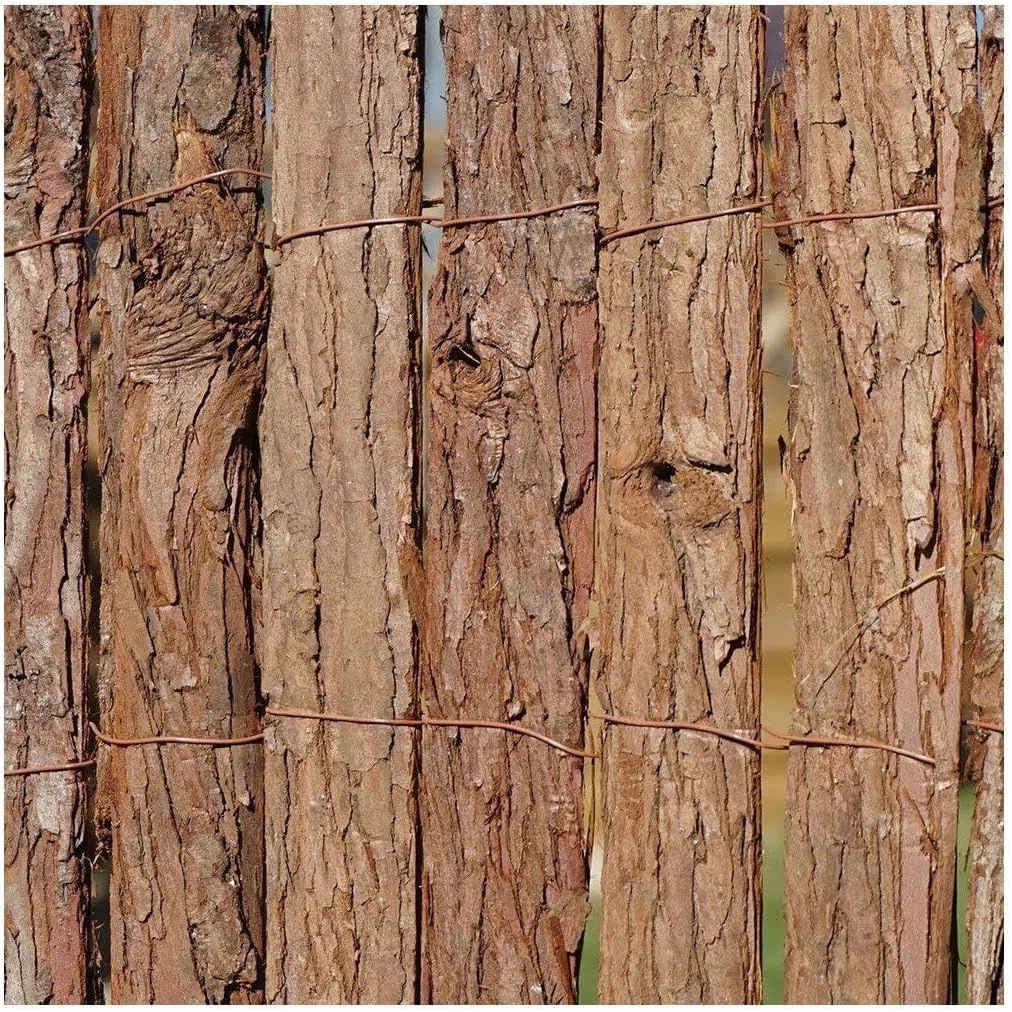 Cerramiento Natural de Corteza de Pino, Panel para Jardín y Terraza, Simple Cara (1x3)