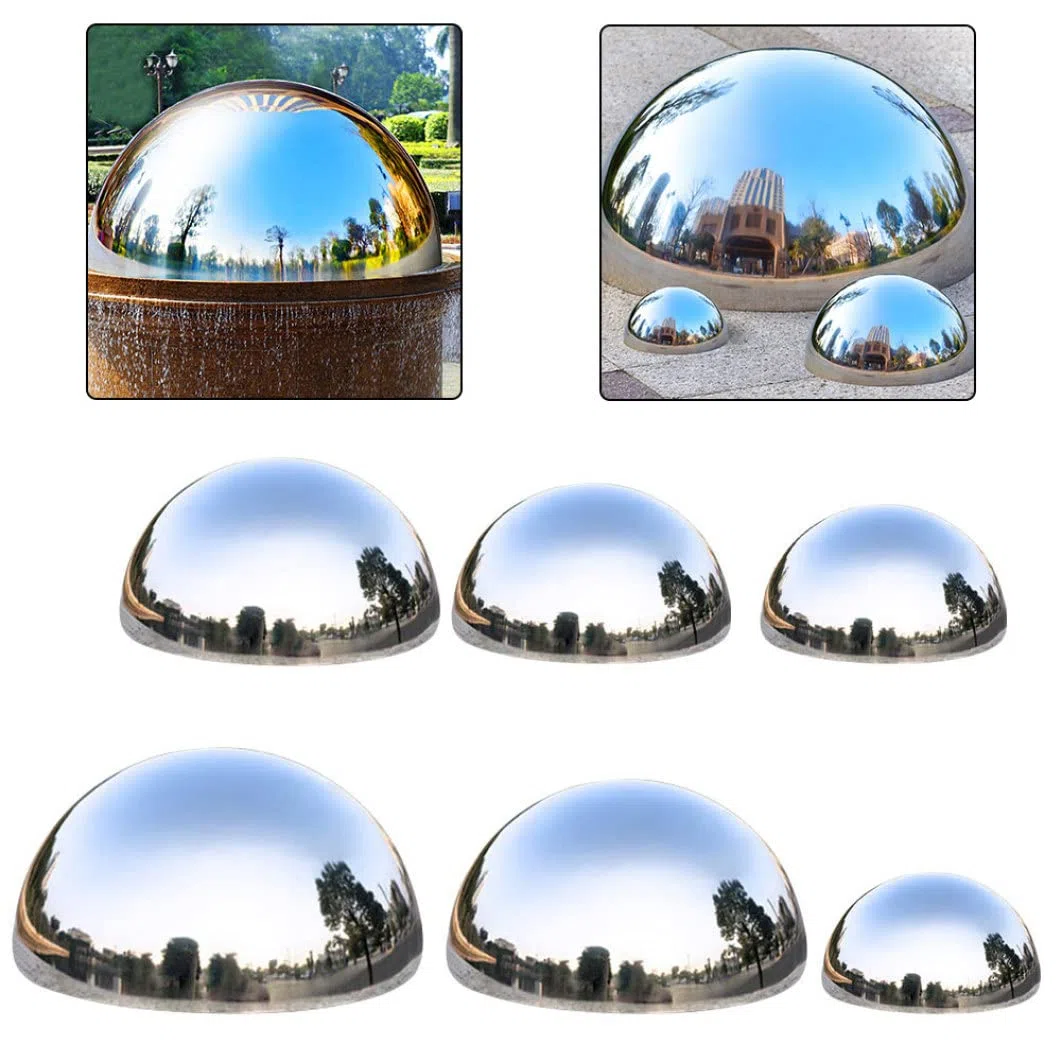 Bola de Media Mirada, Bolas pulidas de Espejo de 6 Piezas, Bola de Mirada de Acero Inoxidable Suave y Hueco, Globos Decorativos de Bricolaje Reflectantes para la decoración del jardín