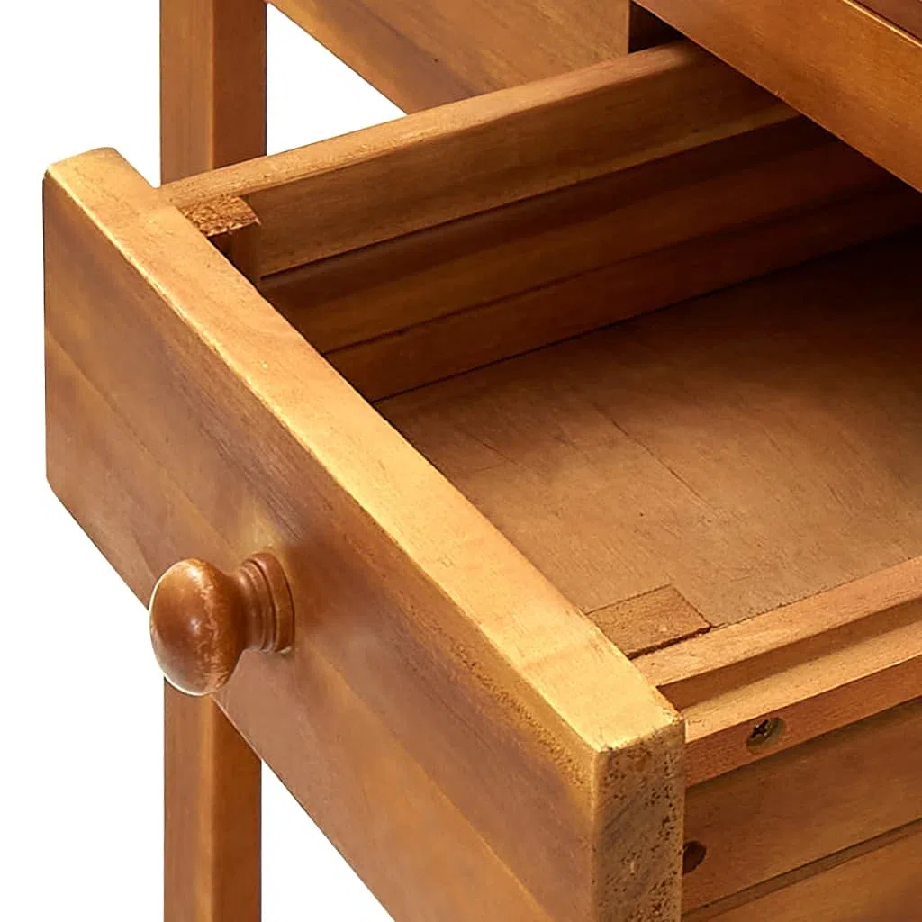 vidaXL Carrito de Cocina Jardín Mesita Ruedas Madera Acacia Maciza