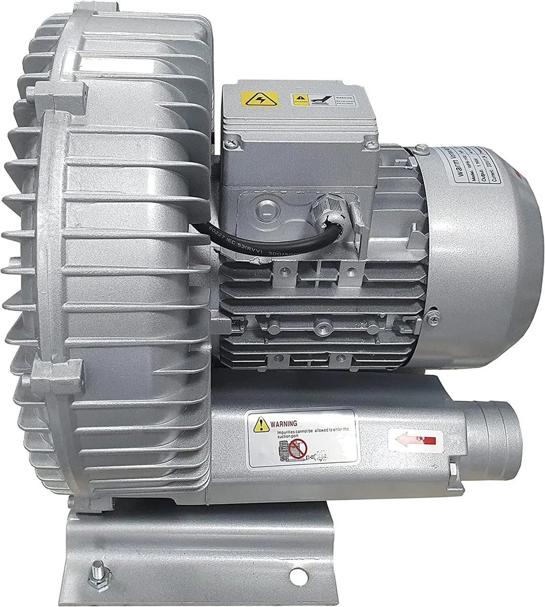 Bomba de Aire Turbosoplante Soplador Canal Lateral 1.5kW 2CV Aluminio Uso Continuo SPA y Piscina