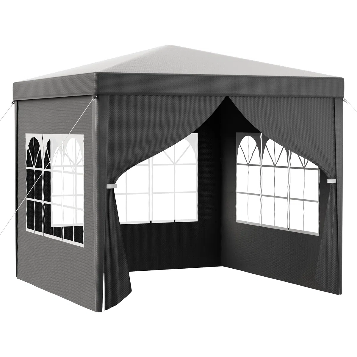 Toboli Pabellón 3 x 3 m en gris con protección UV 50+, gazebo de jardín con laterales desmontables, carpa para fiestas con ventanas, por ejemplo, para terrazas y festivales