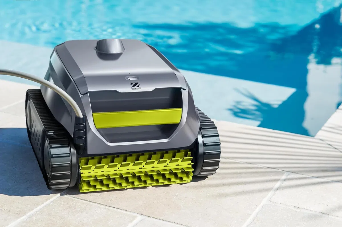 Zodiac SWY 3520 - Limpiafondos automático Sweepy, hasta 8x4m, Limpia Suelo, Paredes y línea de flotación. con filtración Fina, Unidad de Control y Cable de 14m.