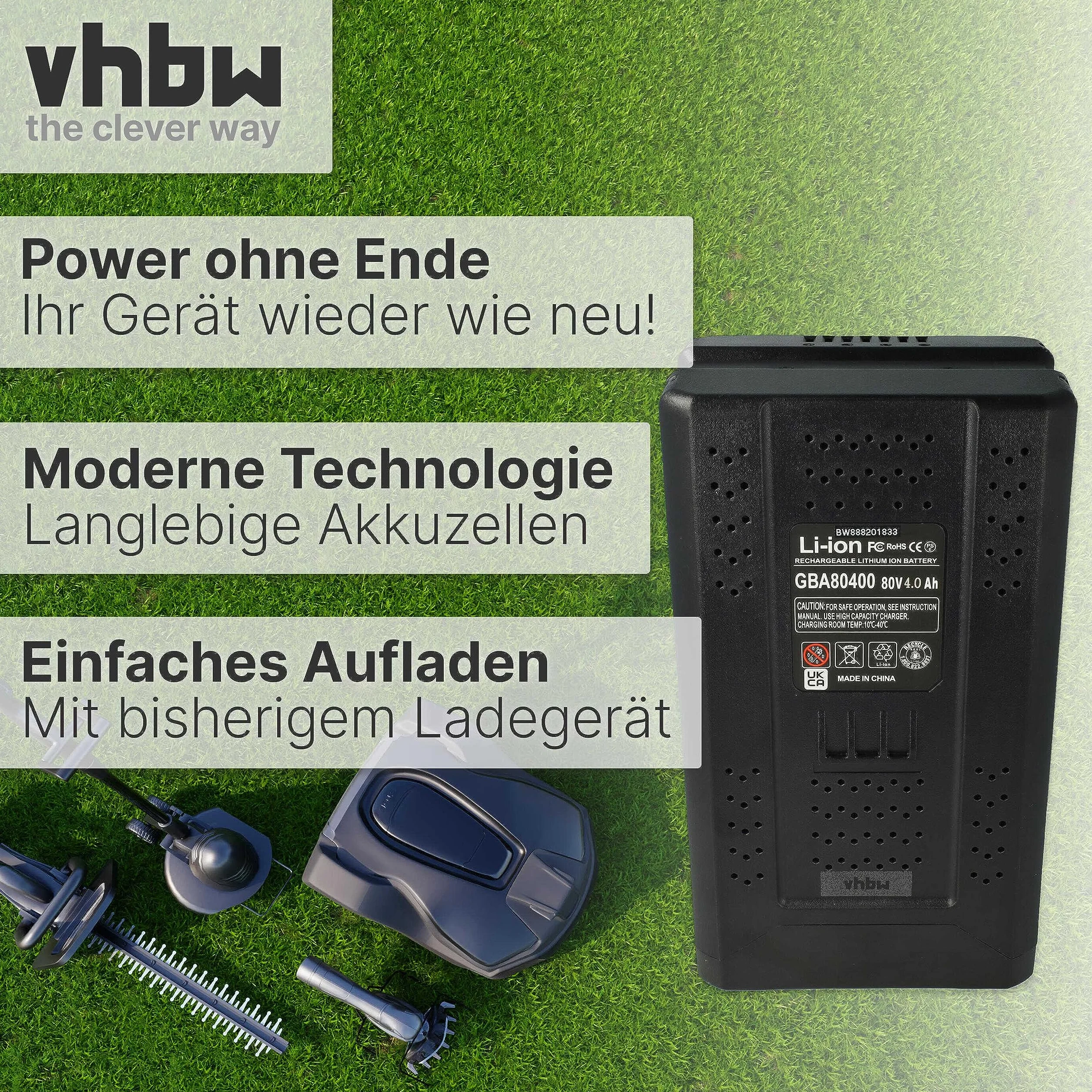 vhbw 1x Batería Compatible con Stiga Combi 43 Ae, Combi 48 Ae, Combi 43 S Ae, Multiclip 47 S Ae, Combi 50 S Ae 4000mAh 80V Li-Ion