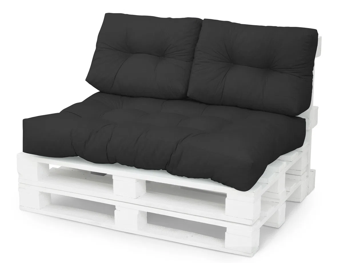 Spatium Cojines para palets, Cojines de palés, Cojines para Muebles de palés Euro (Asiento 120x80x15, Antracita)
