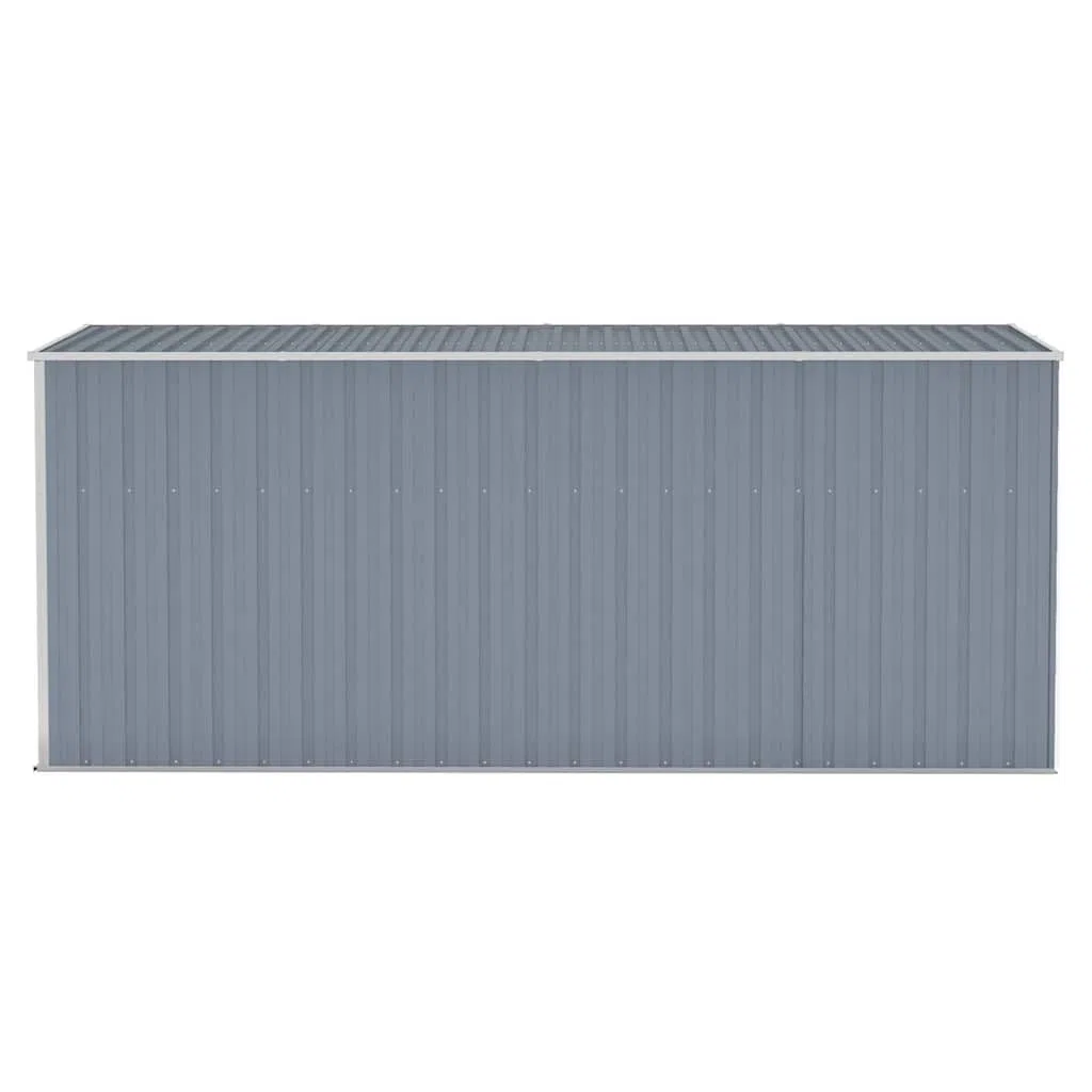 vidaXL Cobertizo de Jardín Mural Gris 118x382x178 cm Acero galvanizado