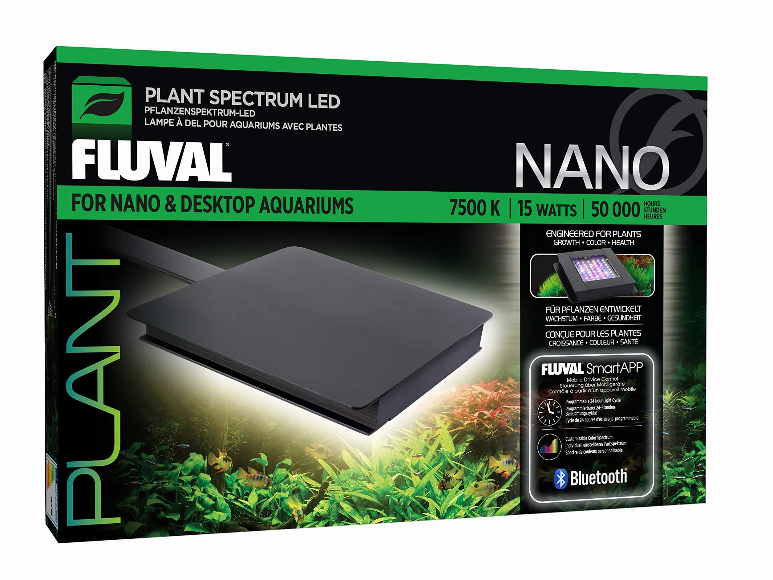 Pantalla de Iluminacion para acuarios Fluval Plant Spectrum LED Bluetooth Nano 15W