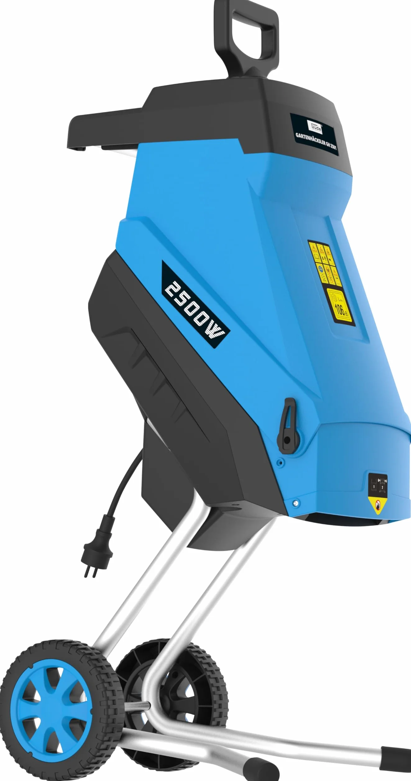 Güde Trituradora de jardín GH 2501 (2500 W, tecnología de cuchilla, bajo mantenimiento, autoalimentación, ruedas de transporte, protección contra sobrecarga, grosor máximo de rama 45 mm, incluye saco