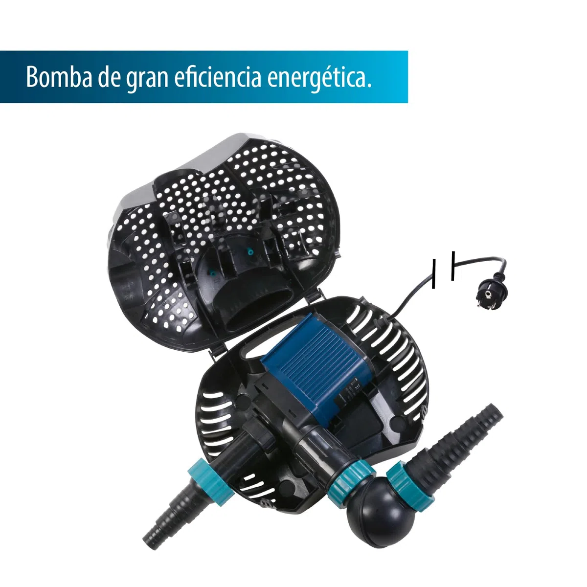 AquaForte O-5000 Plus, 40 vatios, caudal 5 m3/hora, altura 3,5 metros, longitud del cable 10 metros, para cursos de agua, cascadas, fuentes, filtros