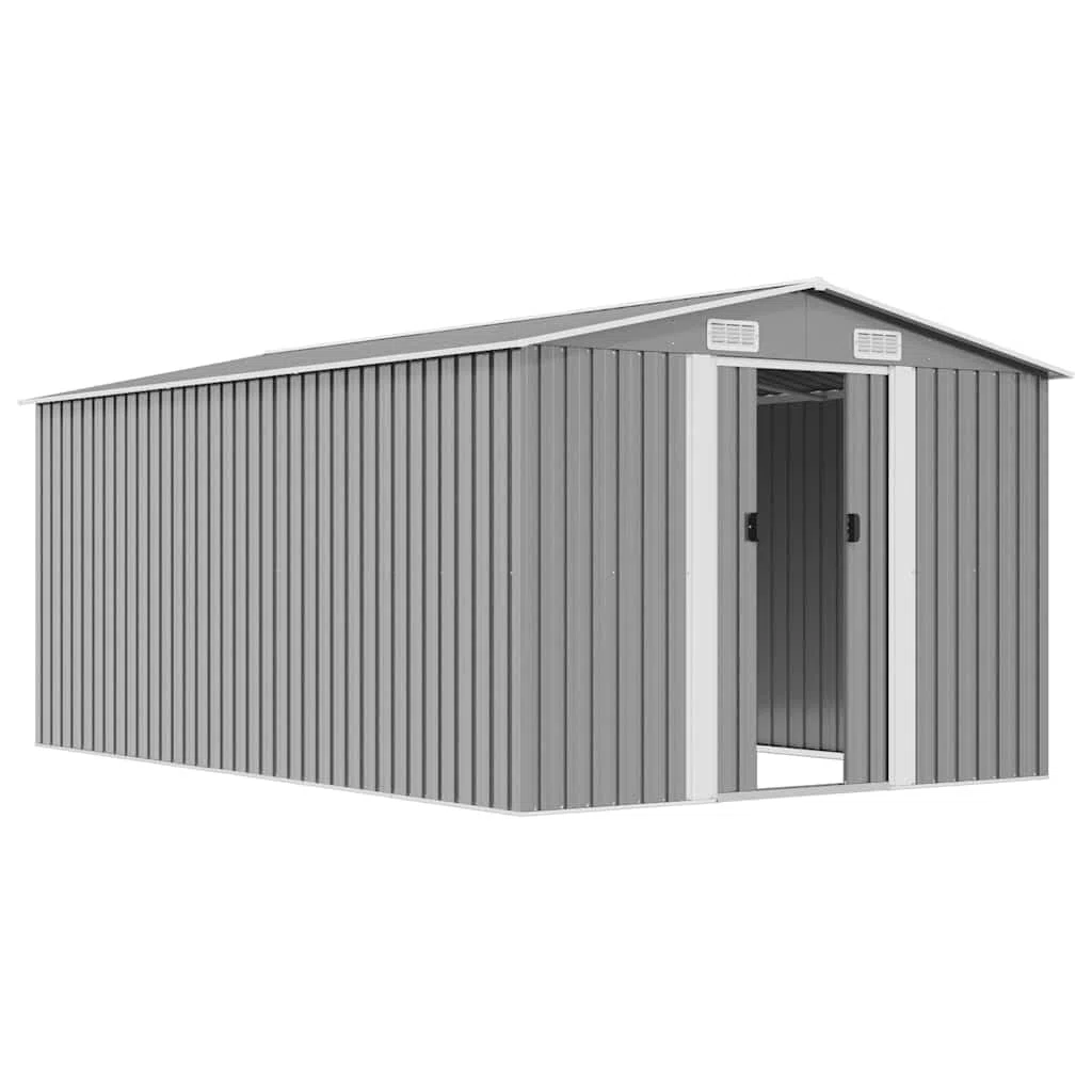 Caseta de jardín Metal Gris 257x392x181 cm