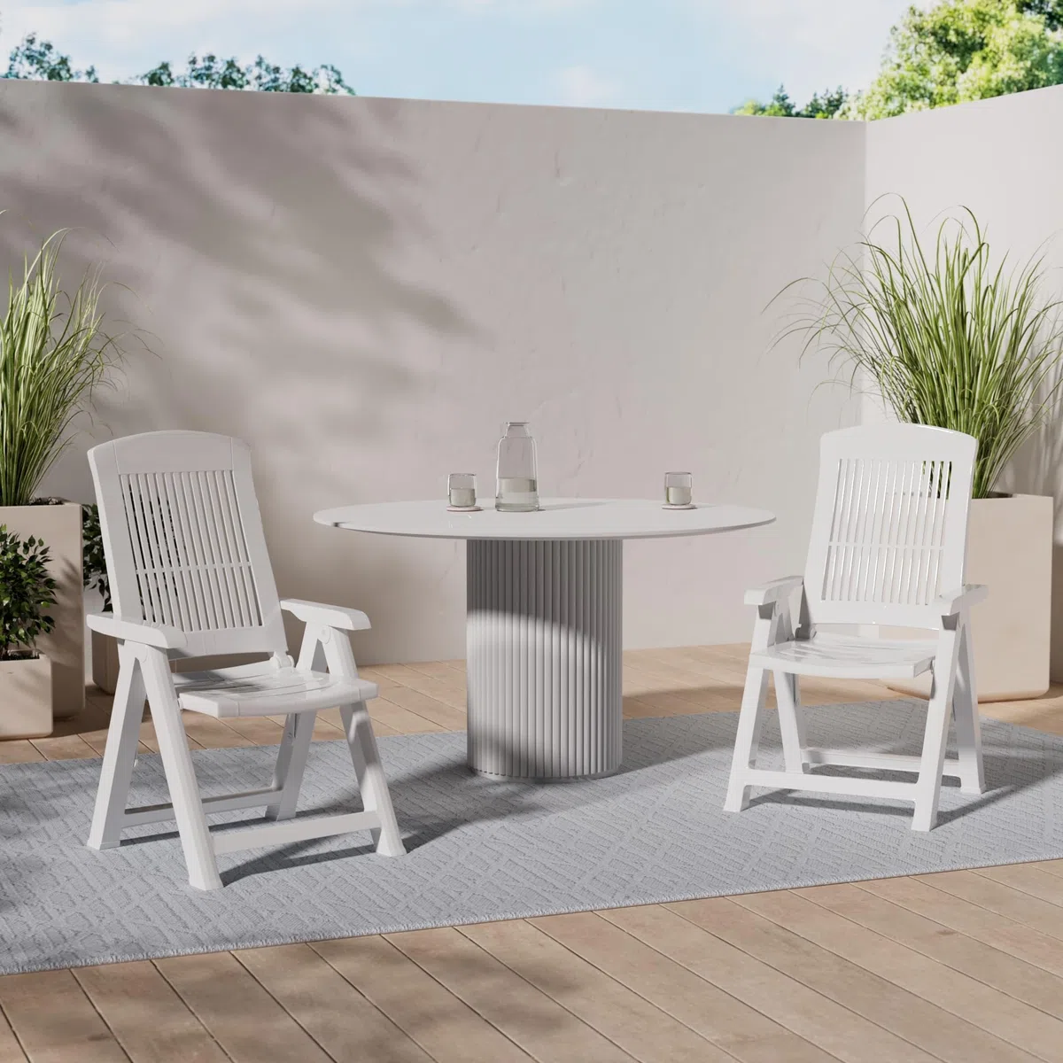 Saturnia 8330025 Sillon Resina 5 Posiciones Blanco Tampa