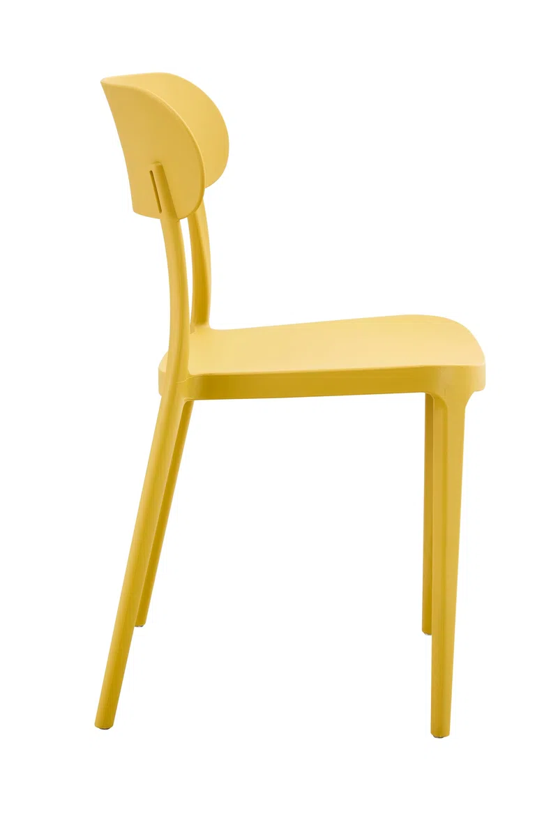 METRO Professional Silla de Jardín Gastro, Plástico/Fibra de Vidrio, Apilable, para Exterior, Amarillo Mostaza