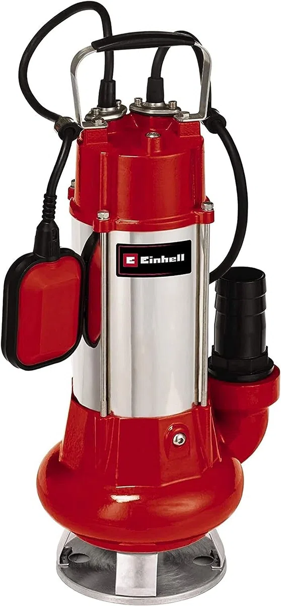 Einhell GC-DP 1340 G - Bomba de aguas sucias (1300 W, capacidad de 23.000 l/h, profundidad max. de inversión 5m, conexión de manguera 59.6mm, cuerpos extraños hasta 40 mm, incl. cable de 6 metros)