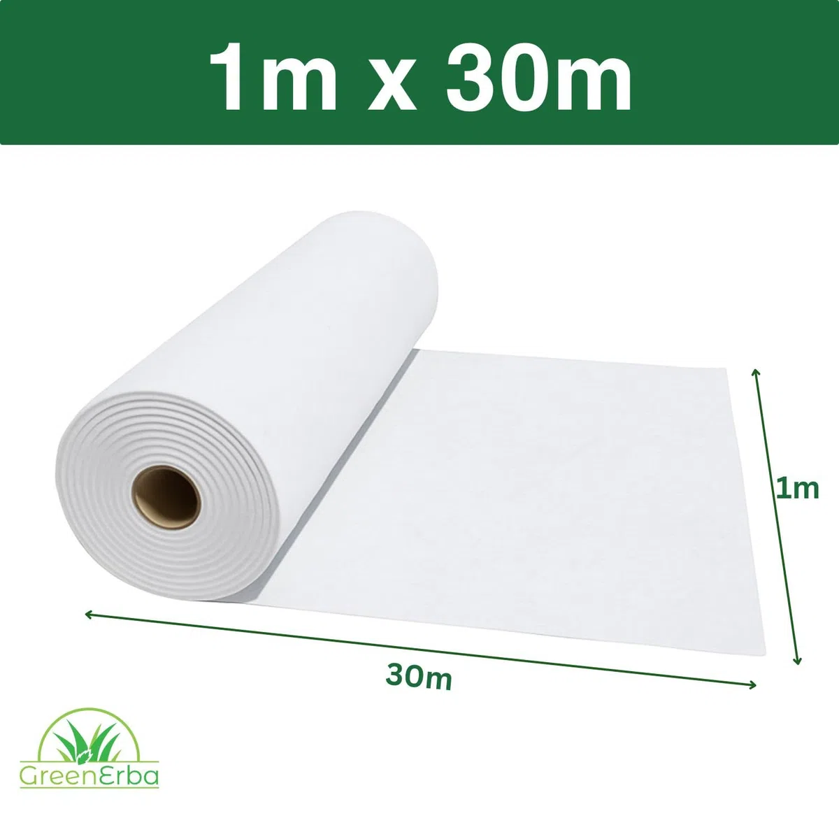 30 m² Fieltro Geotextil 300 g/m2 poliéster (PES) - Tejido Permeable al Agua - 1 x 30 m - Lona de drenaje Cuenca/Terraza/Jardín - Separación Grava/Arena/Pavimentes/Césped Sintético